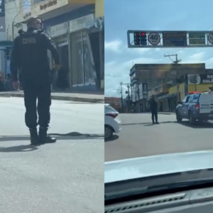 video:-cobra-‘para-o-transito’-enquanto-tenta-atravessar-avenida-em-porto-velho