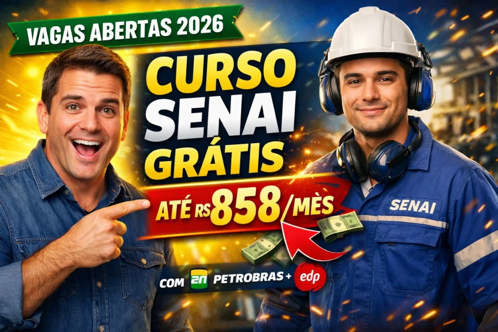 A porta de entrada para a Petrobras: Senai abre mil vagas gratuitas com certificado MEC e bolsa de R$ 858.
