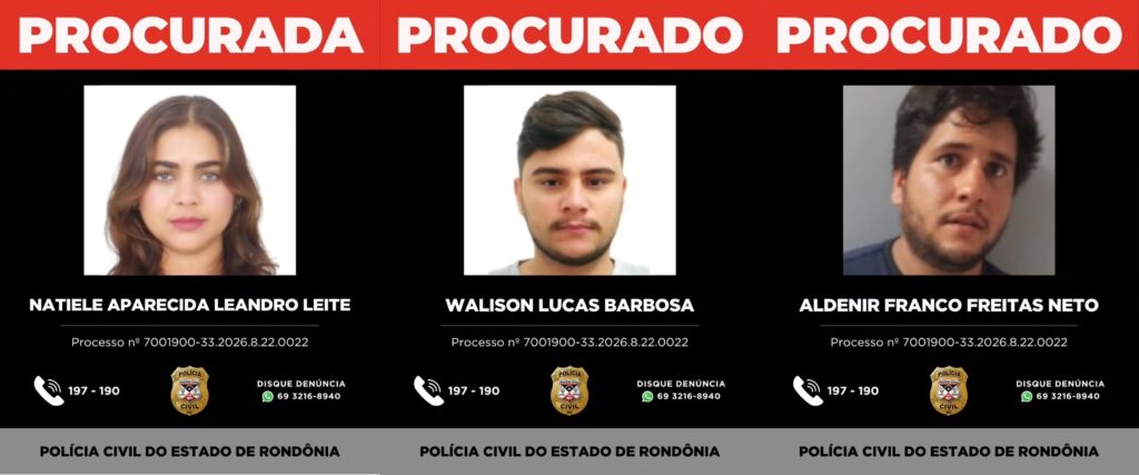 Polícia divulga nomes de foragidos por morte de advogado em RO