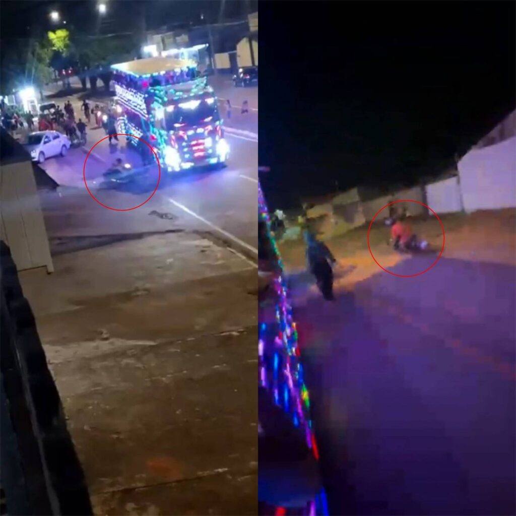Motociclista morre atropelado por ‘carreta da alegria’ após perder controle da direção e cair na pista em RO