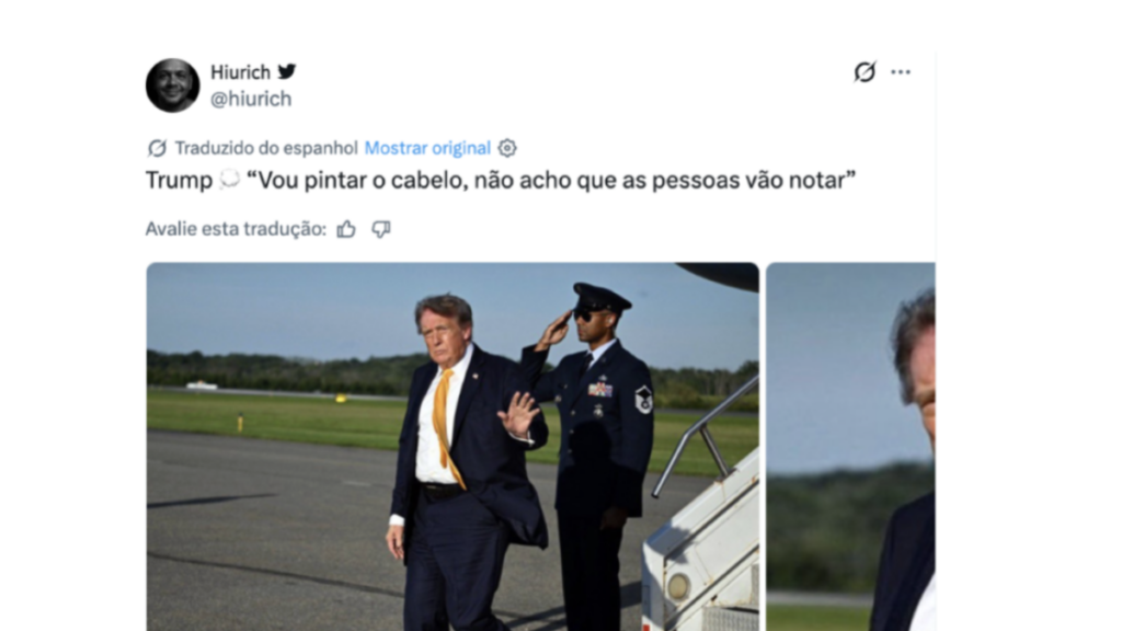 Trump aparece com cabelo mais escuro e vira piada nas redes