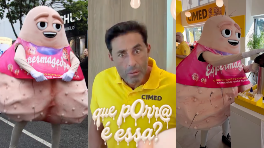 Cimed lança mascote “Sacão” para promover o filme Espermagedom
