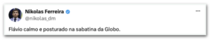 “o-cara-ta-afiado”:-aliados-elogiam-flavio-apos-entrevista-a-“globo”