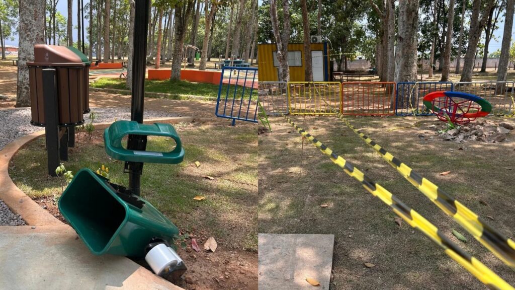 Parque recém-reformado é interditado após atos de vandalismo em Porto Velho